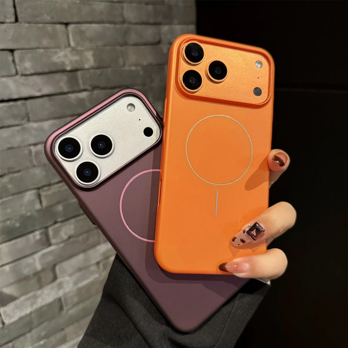 Official Orange Magnetic Frosted Hard Phone Case with Magsafe Wireless Charging Compatibility