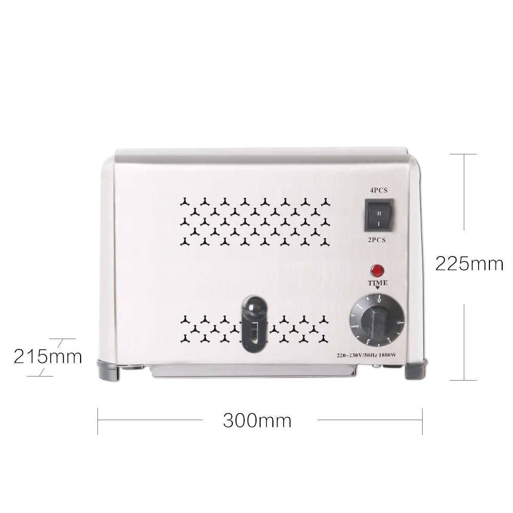 4Pcs Bread Slice Toaster Machine Commercial Waffle Toaster Smart Electric 1800W Mini Oven