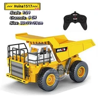 Huina 1517 1:24 Dump Truck 2.4G Remote Control Engineering Vehicle 6-Way Transporter Children's Toys Sand Car for Boys Gifts 1