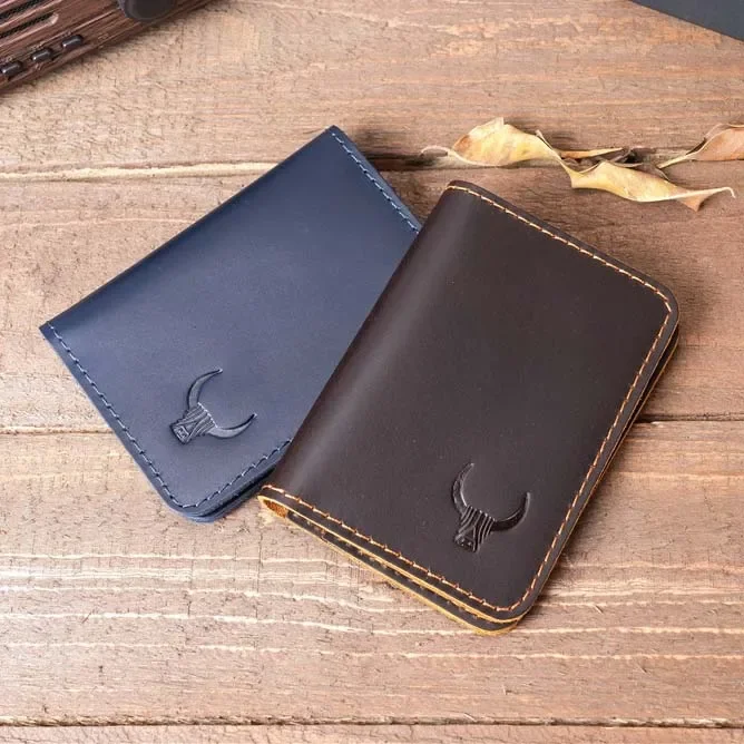 Genuine Leather Slim Credit Card Holder Wallet for Men Bank Credit Multi Slot Slim Money Cash Card Case