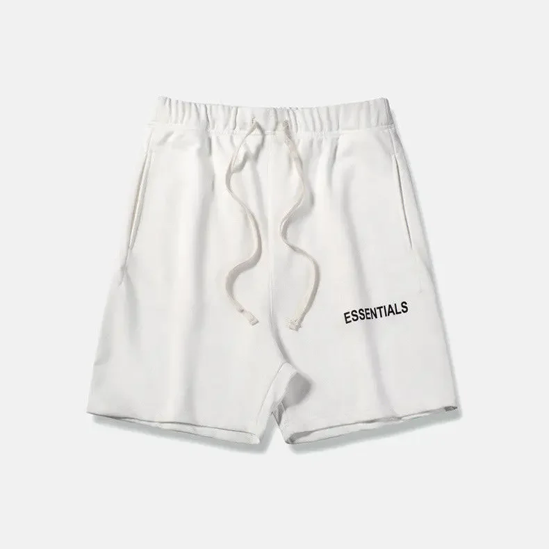 FOG Double Line Essential Shorts Pure Cotton Drawstring American High Street Tide Brand Men Women Casual Loose Five-point Pants 2