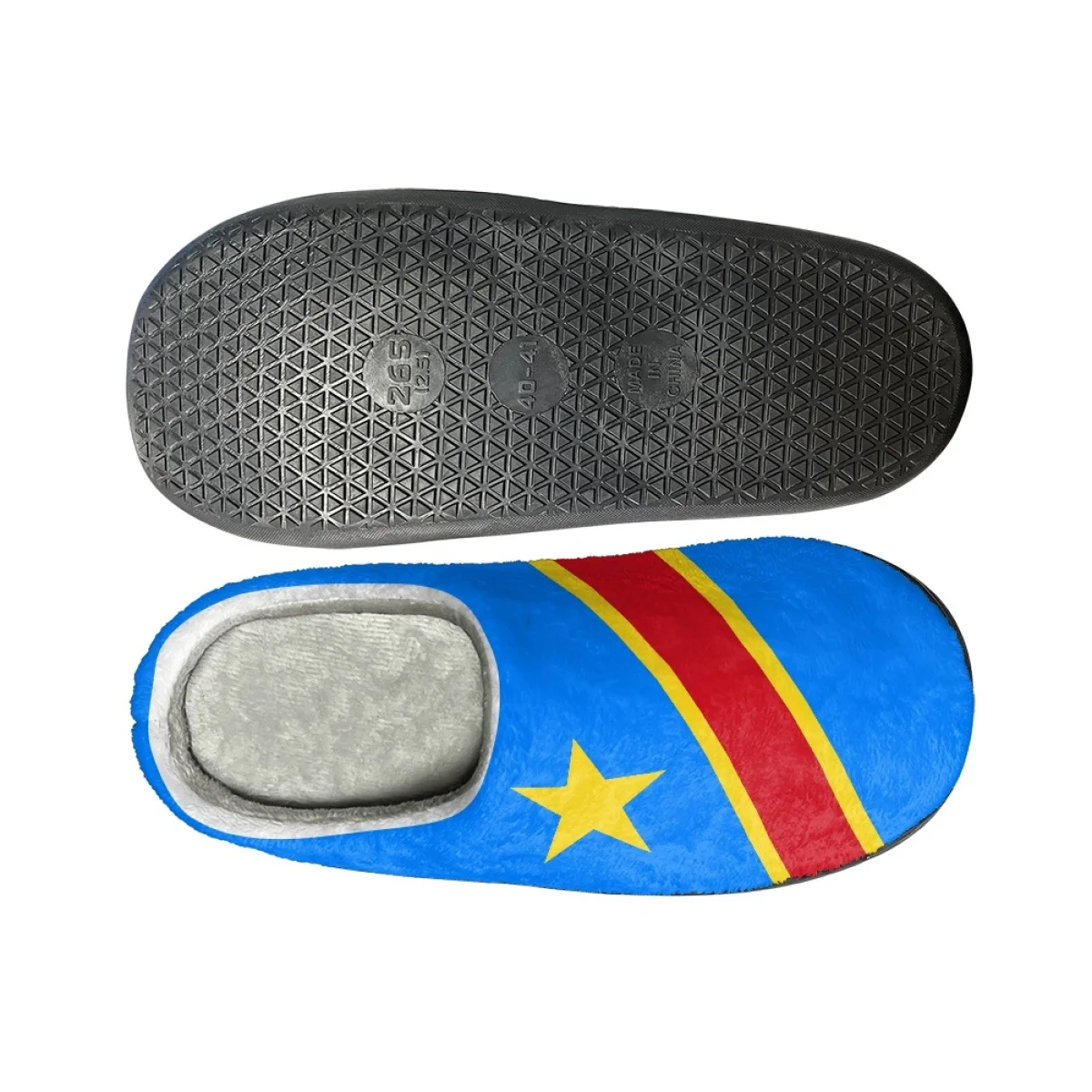 New Congo Flag Design Winter Footwear Women Flat Indoor Home Non Slip Slides Dropshipping Versatile House Warm Cotton Slippers