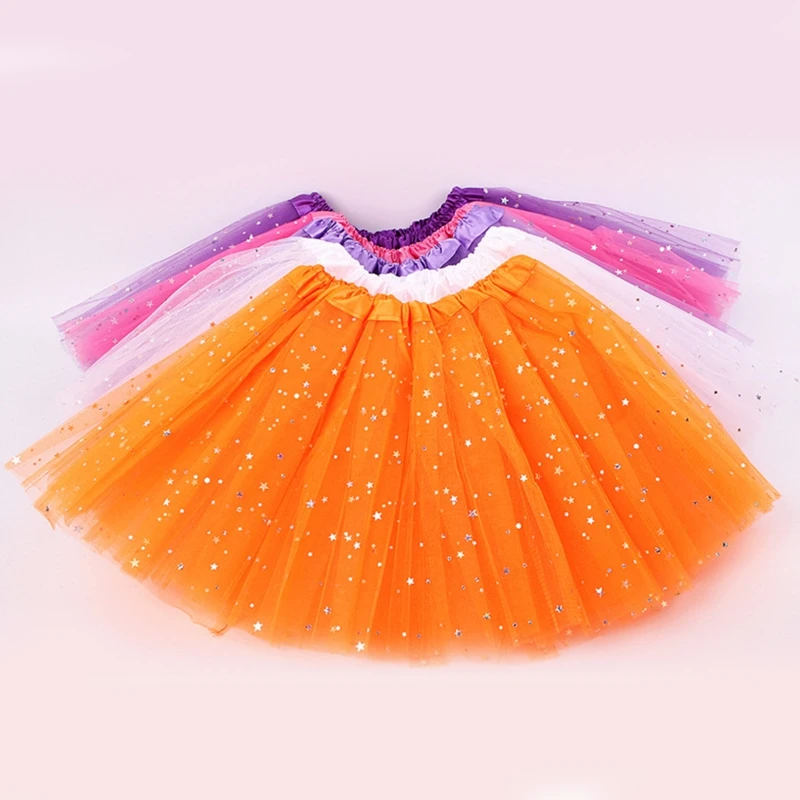 

Children Kids Girls Shiny Sequins Ballet Skirts Elastic Mesh Tutu Ballerina Dress Gymnastics Dancing Skirt Princess Pettiskirts