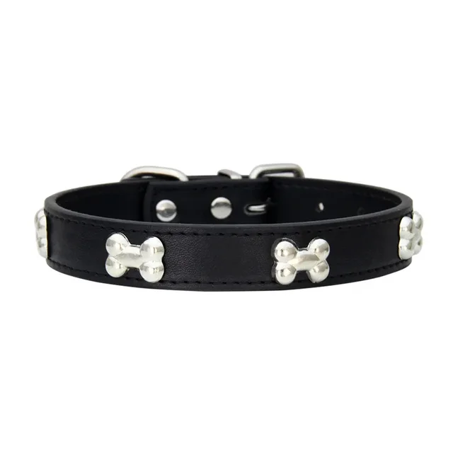 Bone Leather Durable Pet Dog Collars Puppy Pug Collars for Small Large Dog Chihuahua Cat Accessories Pet Collar for Small Dogs 4