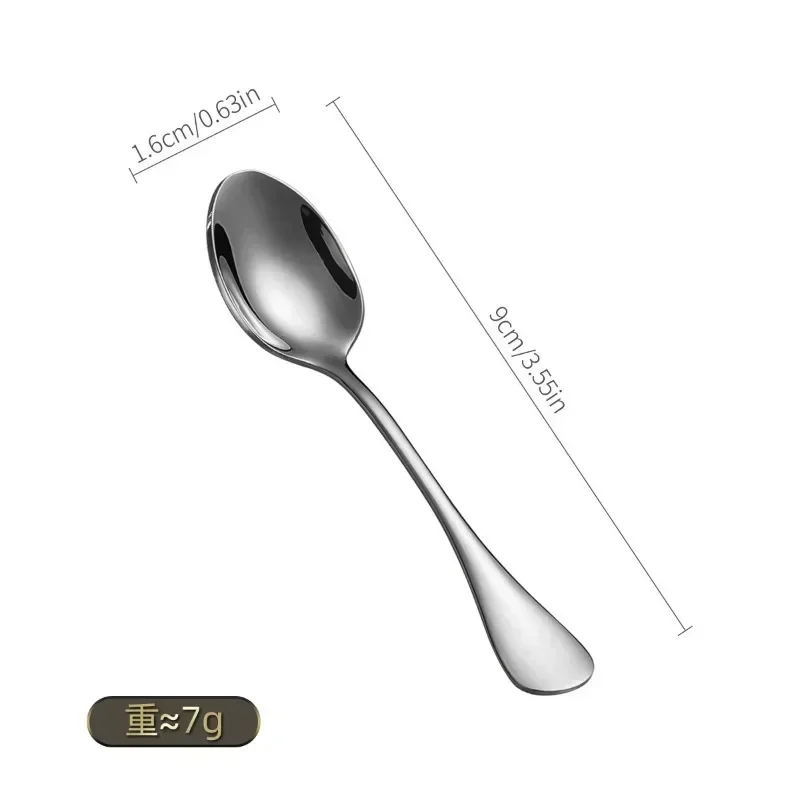 Stainless Steel Mini Shovel Spoons 304 Stainless Steel Seasoning Spoon Coffee Spoon Ice Cream Dessert 9cm Mini Stirring Kitchen Accessories Gift