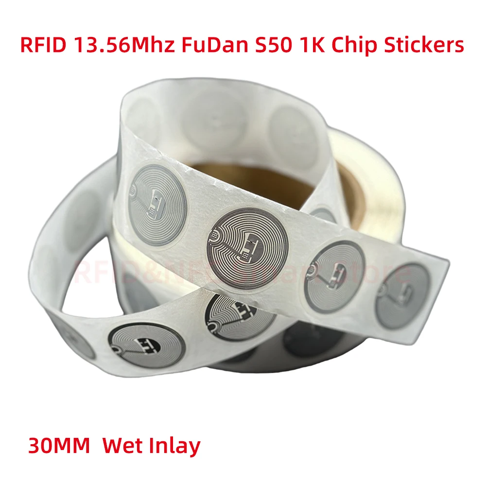 100 Pz 50 Pz 10 Pz Ntag213 Ntag215 Tag NFC Adesivo NFC 13.56 MHZ 540Bytes RFID NFC Tag Adesivi Etichette Adesive Per Telefoni NFC - Foto 10