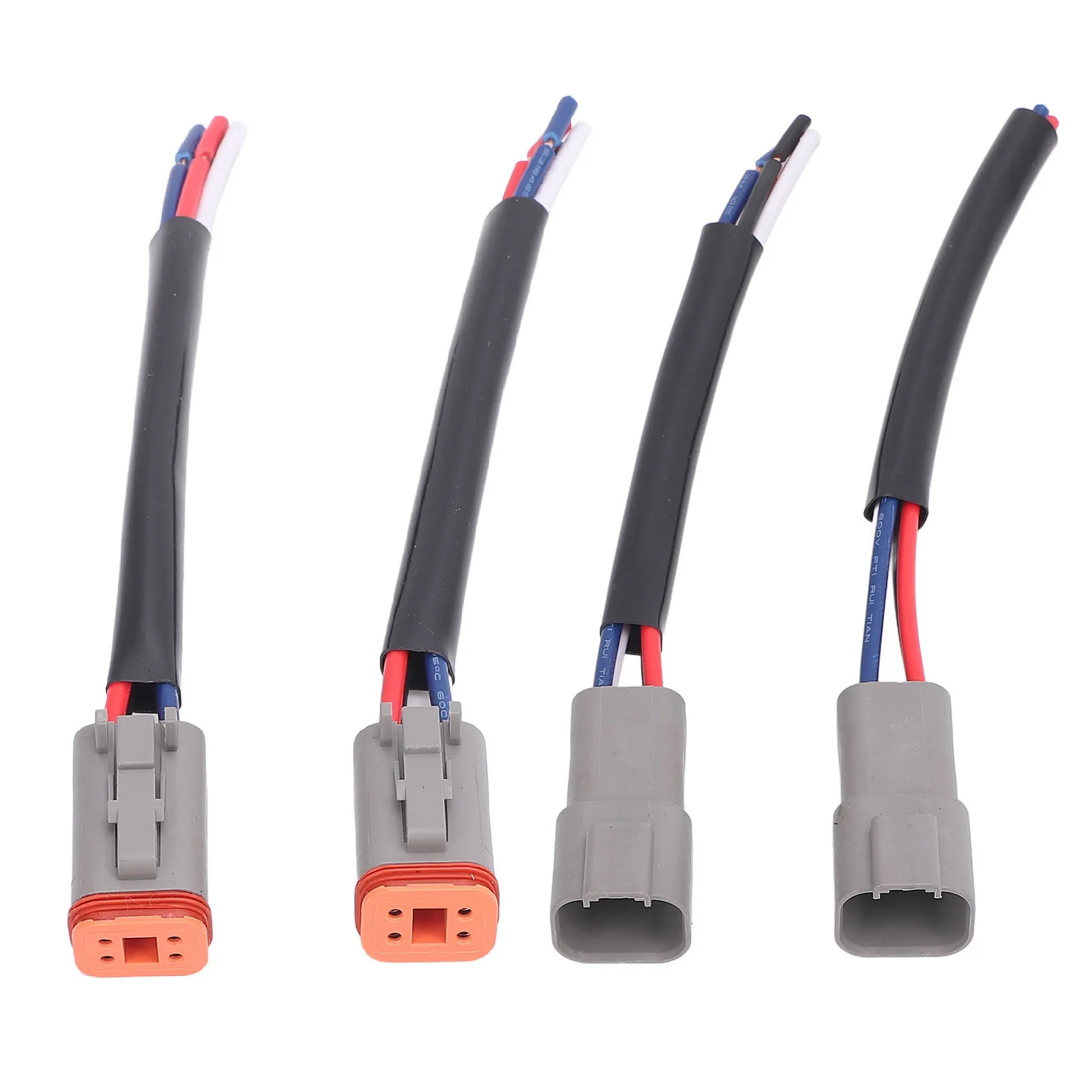 DT 4핀 커넥터 하네스 연결 DT 피그테일 커넥터 쌍, 자동차, 트럭, 보트, LED 작업등에 쉽게 설치 가능