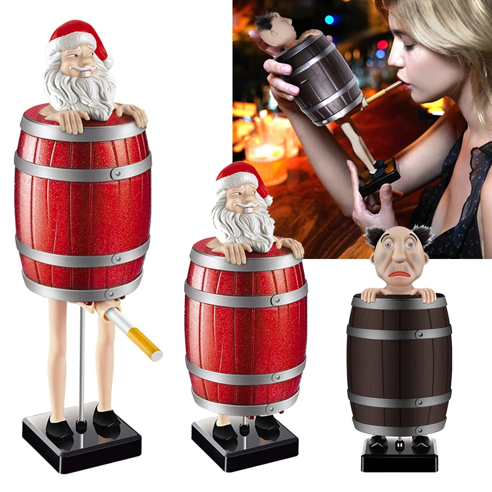 funny gifts for cigarette smokers uk Funny Cigarette Holder Strange Uncle Santa Wooden Barrel Cigarette Box  Creative Spoof Reusable for Father Boyfriend Husband Gift