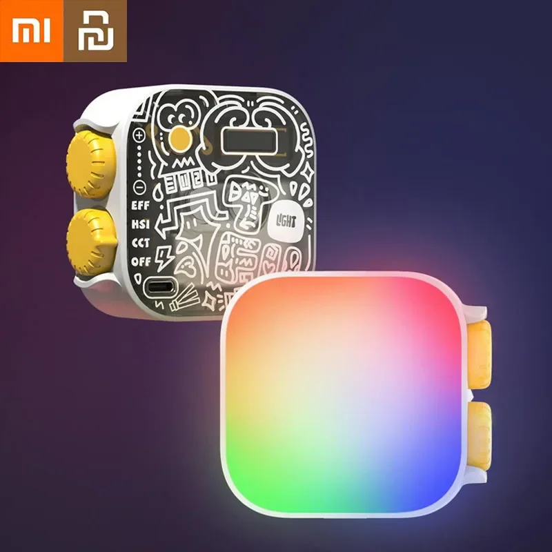 Youpin Xiaomi RGB Fill light Light Full Color Panel Light 1600mAh Dimmable  2500-9900K CRI 96+ Mini Photo Video Lamp Livestream - AliExpress