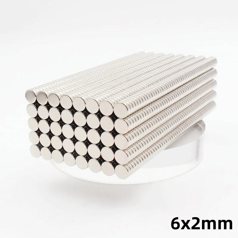 

50~2000Pcs 6x2mm Mini Small Circular Magnets Disc 6x2mm Permanent NdFeB Magnets 6*2mm Strong 6mmx2mm Fridge N35 Neodymium Magnet