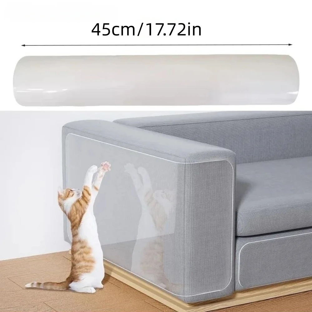 1pc 2m/3m/5mX45cm סרט הגנה שקוף שקט לספיגה עמיד בשריטות לרהיטים, ספות וקירות