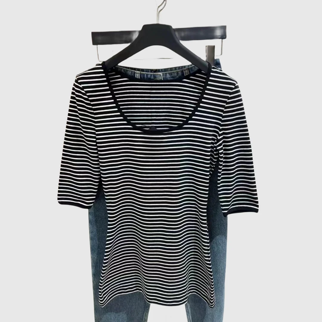 

2024 Early Spring New Fashion Versatile Classic Striped Top