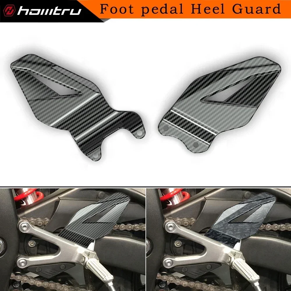 For Yamaha R6 2006- Motorcycle Foot Pedal Heel Guard Plates Decoration Carbon-look