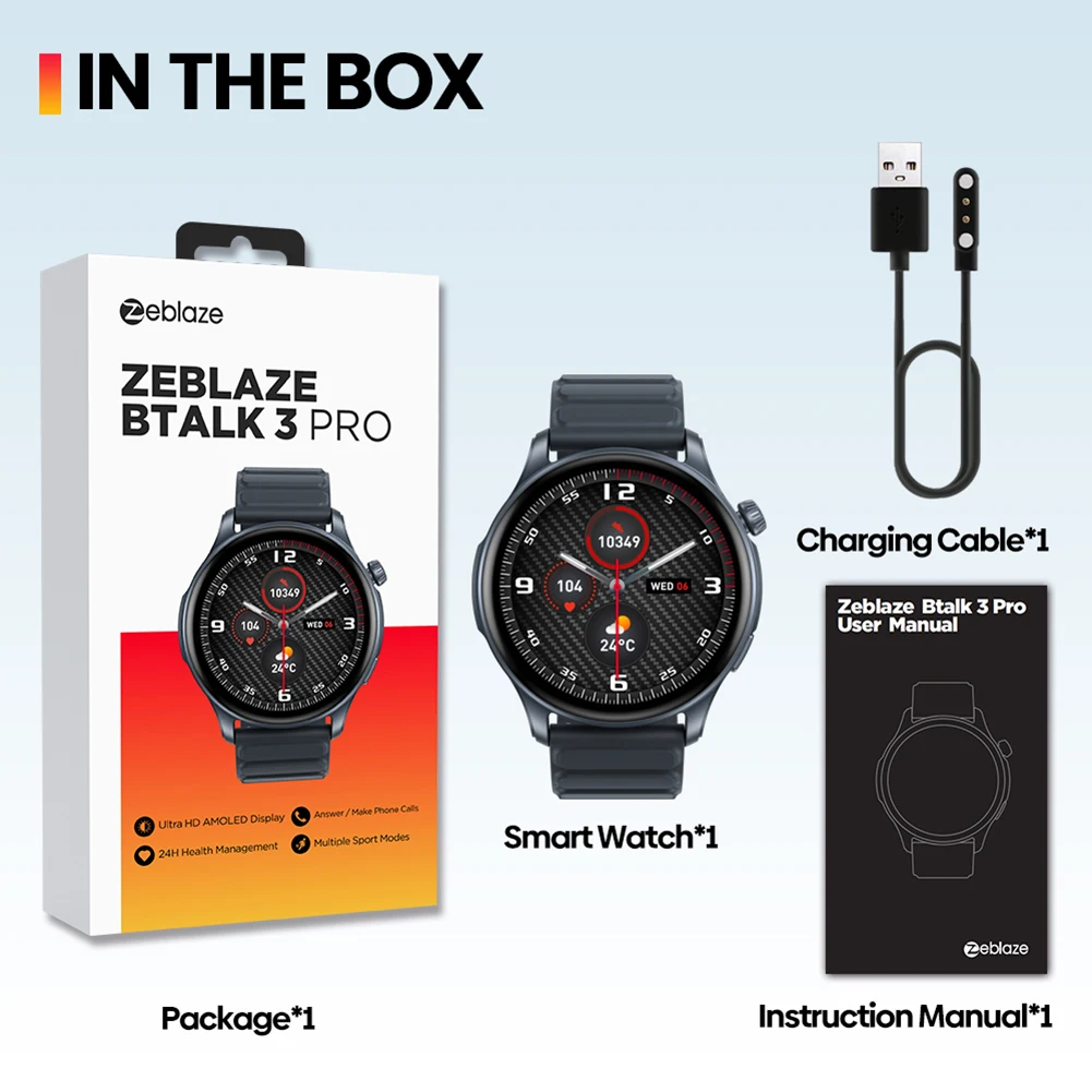 Zeblaze Btalk 3 Pro Ʈ ġ, AMOLED ÷, ǰ ƮϽ ƮĿ,   ȭ ȭ,  Ʈġ, 1.43 ġ ȭ