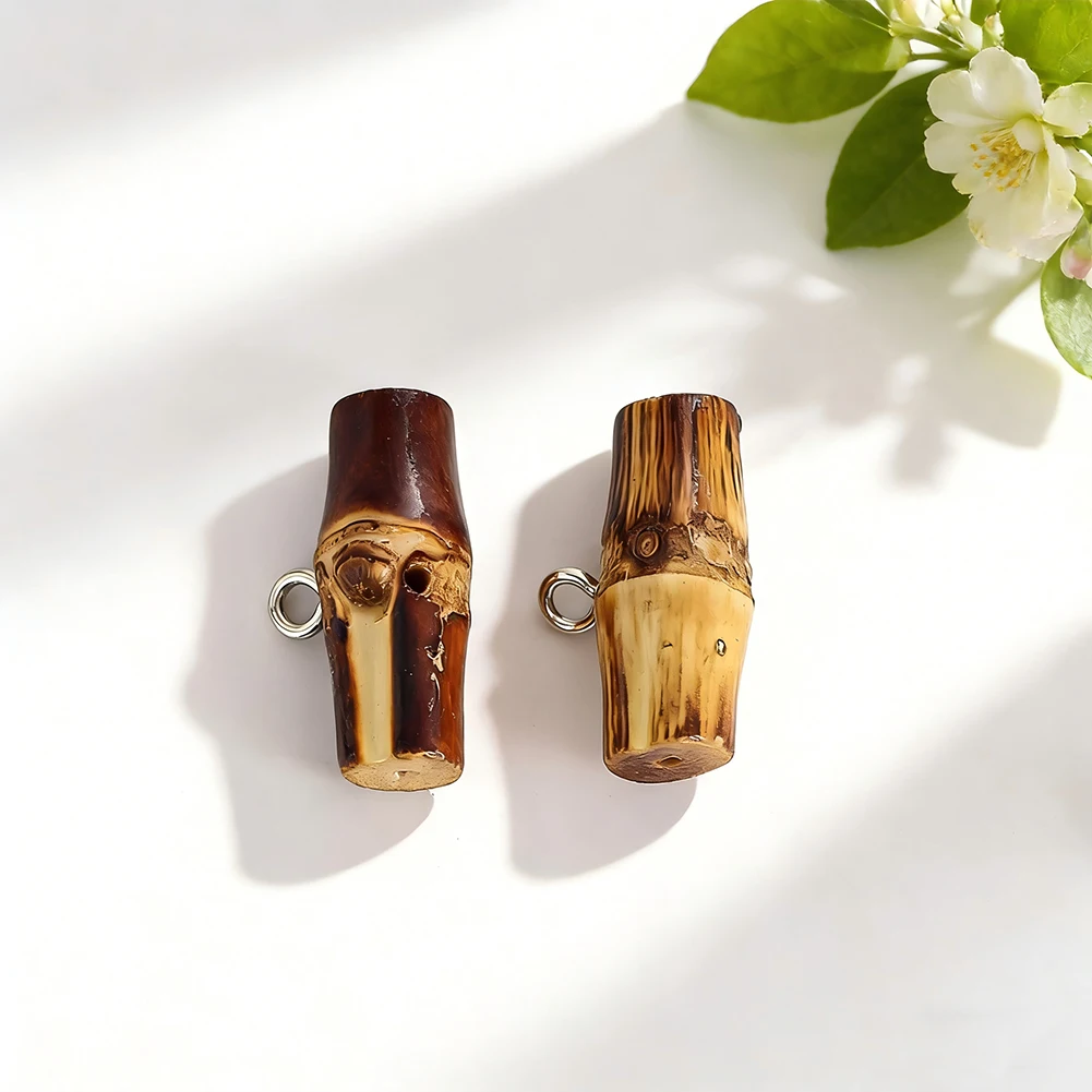 5pcs 천연 대나무 단추 불규칙한 샹크 단추 뜨개질 스웨터 의류 바느질 액세서리 DIY 공예 프로젝트 장식품