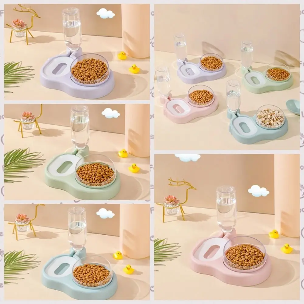 

Non-slip Puppy Food Bowl Practical Plastic Detachable Cat Water Bowls Neck Guard Double Bowl Pet Supplies for Puppy Cats