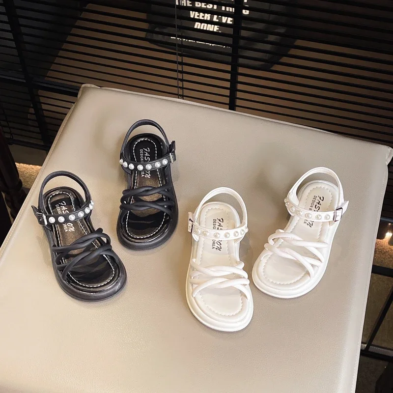 Girls Summer Woven Beach Sandals Kids Roman Shoes