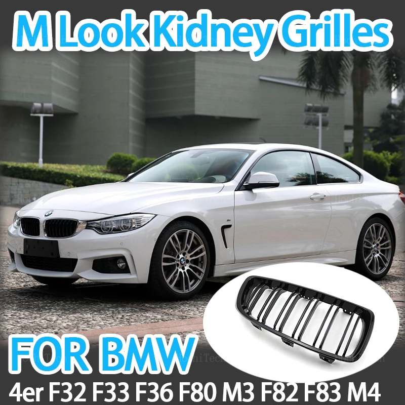 

Car Front Grille Racing Front Sport Grill Gloss Black Double Slat Kidney Grille For BMW 4 Series F32 F33 F36 F80 F82 2013-2020
