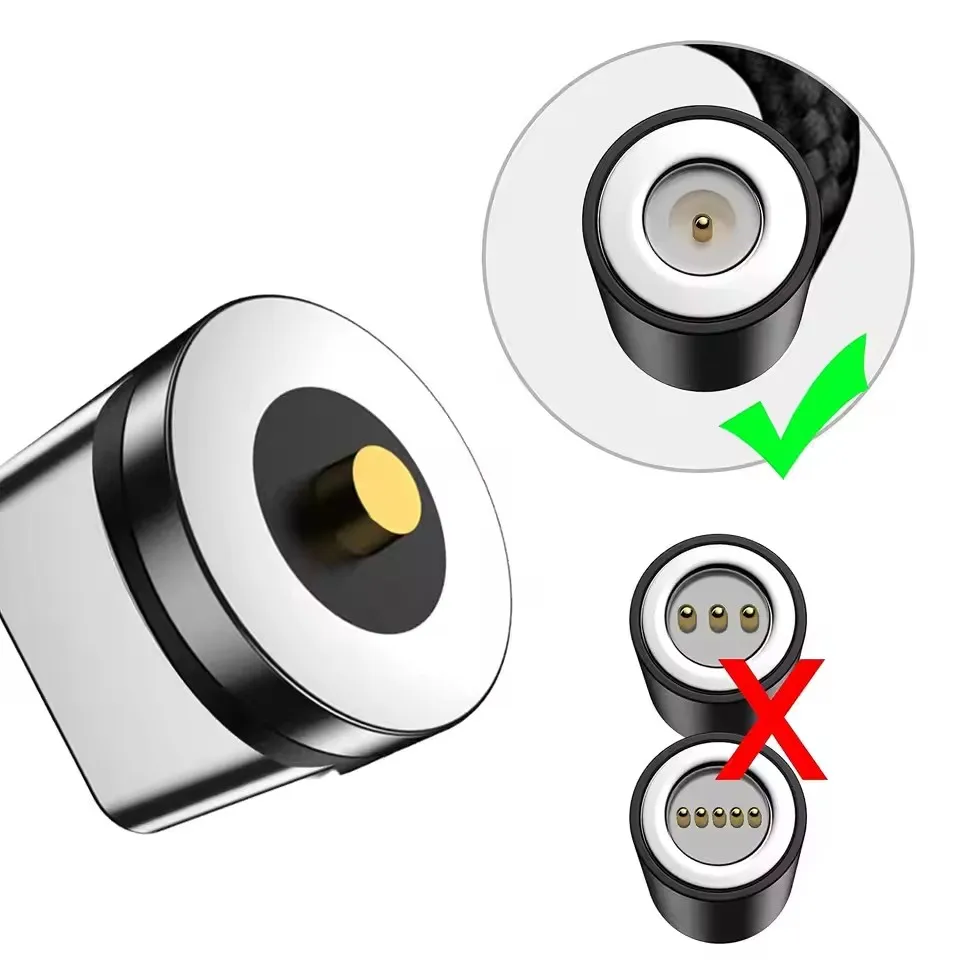 Magnetic 360° Rotating Phone Cable Adapter with Strong Magnetic Connector