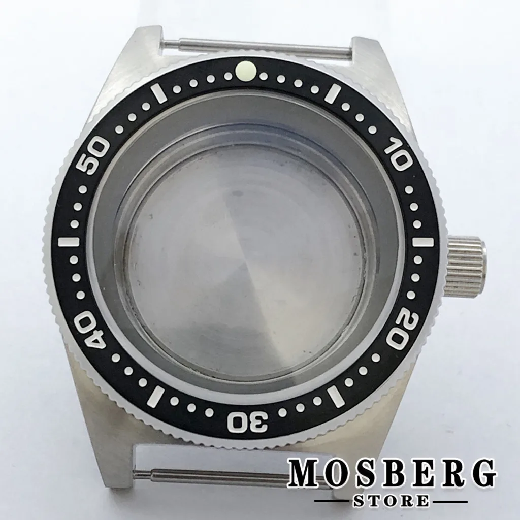 

Silver 40mm Watch Case Solid Stainless Steel 100m Waterproof Domed Sapphire Glass For NH35 NH36 Movement Accessories