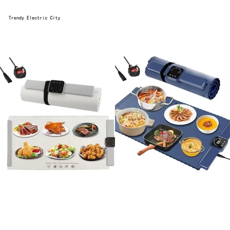 Convenient Heating Mats Dining Table Heating Pad Electric Pad Silicone Electric Warming Tray for Dining Table R9CD