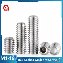 

M1.6 M2 M2.5 M3 DIN916 A2-70 304 stainless steel Hex Hexagon Socket Allen Cup Point Grub Screw Set Bolt