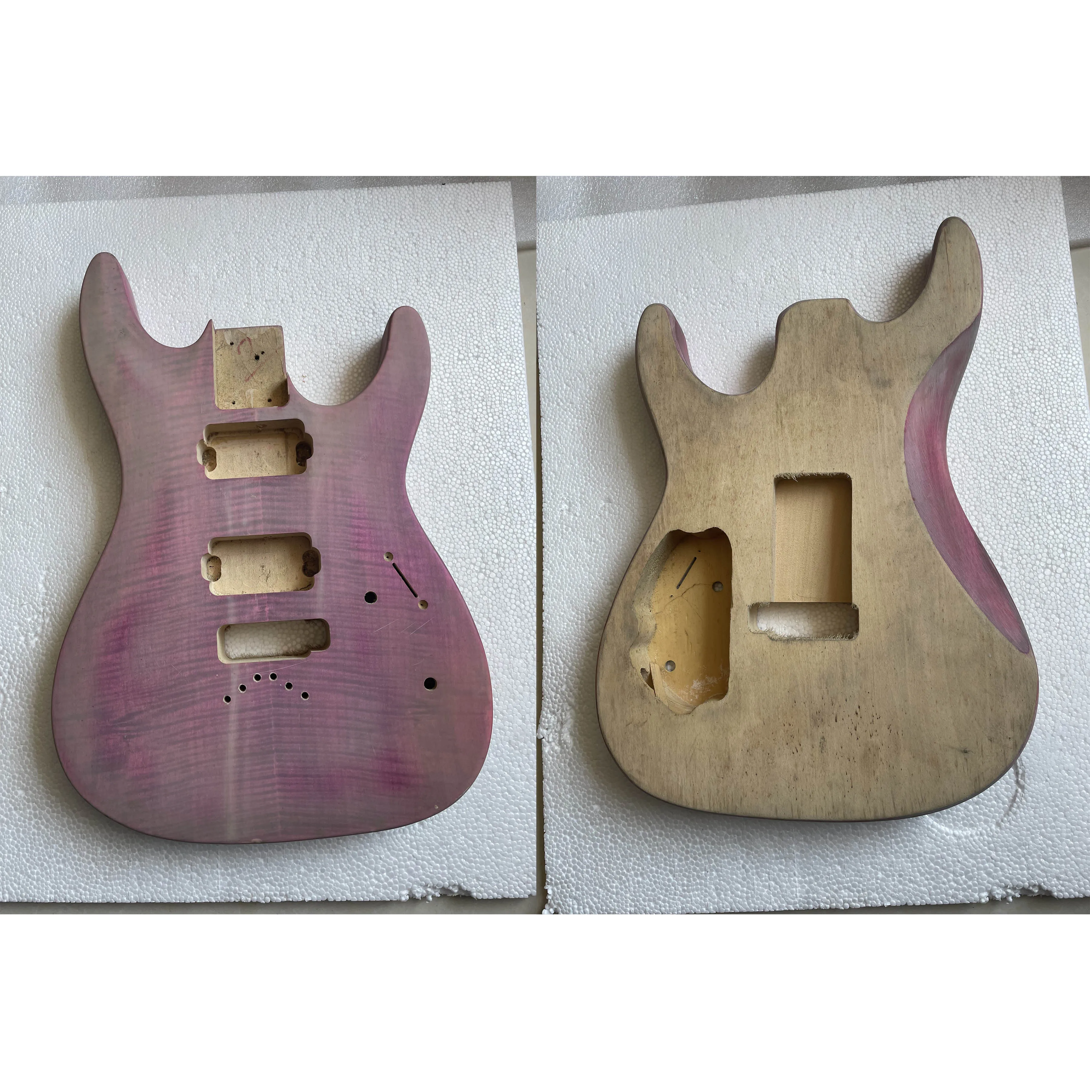 Glammy - Chitarra elettrica artigianale con top in acero fiammato