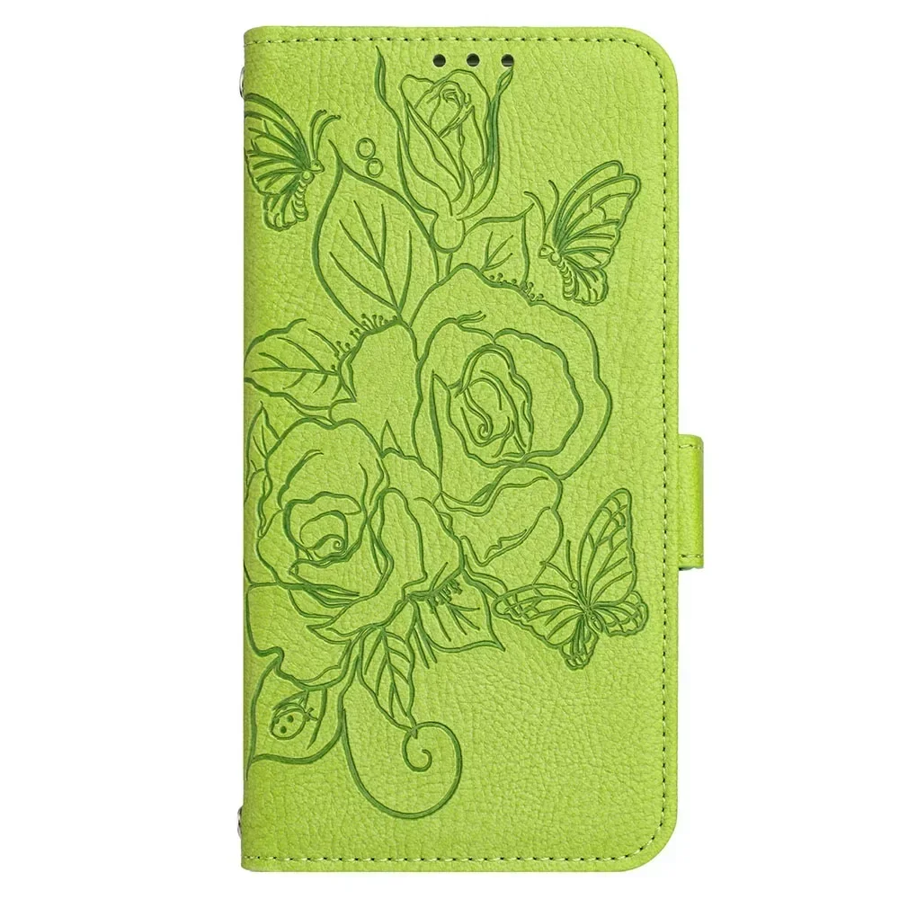 Rose RFID Shielding Wallet Case with Flip Phone Back Cover