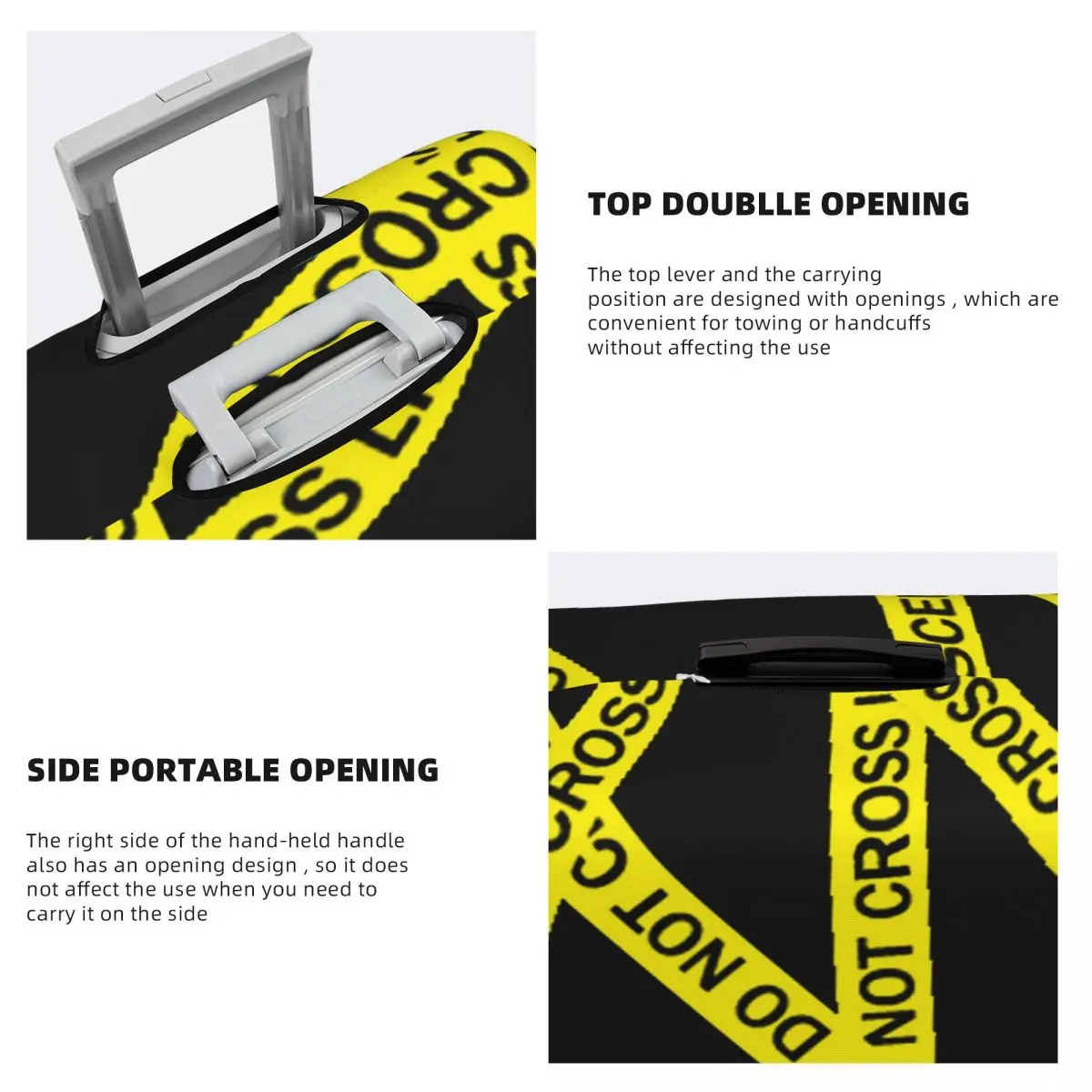 Crime Scene Pattern Suitcase Cover Do Not Cross Travel Holiday Practical Luggage Accesories Protector 4