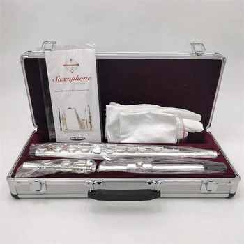 Top Flute 16 Holes Silver Plated Transverse Music Instrument with Case