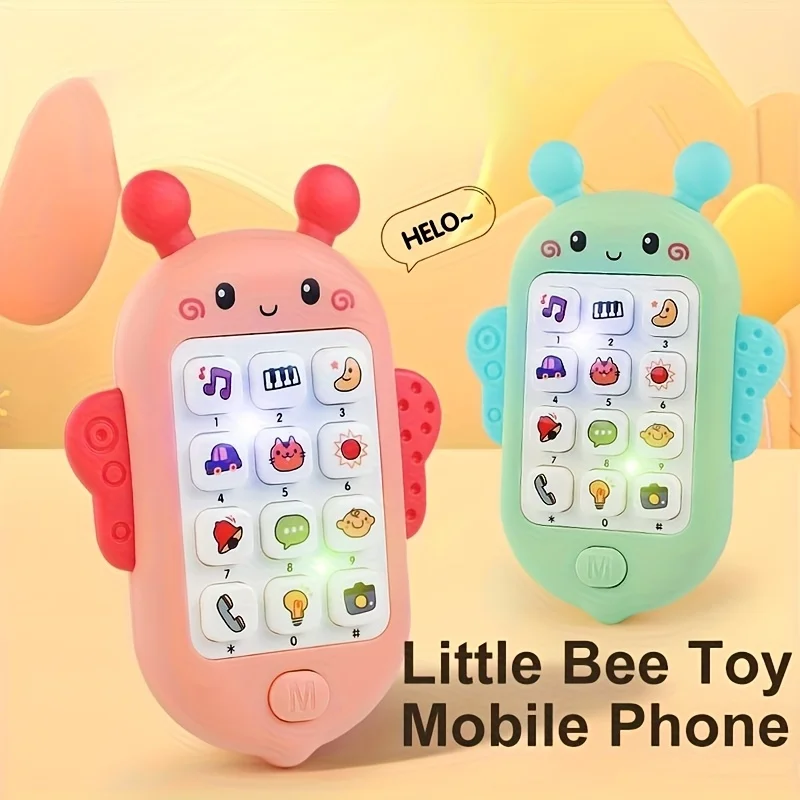 Bee Music Phone Learning Toy - Phone with Music, Stories, Numbers, Animals & Flashlight-like Mode,Battery-Powered (No Included)