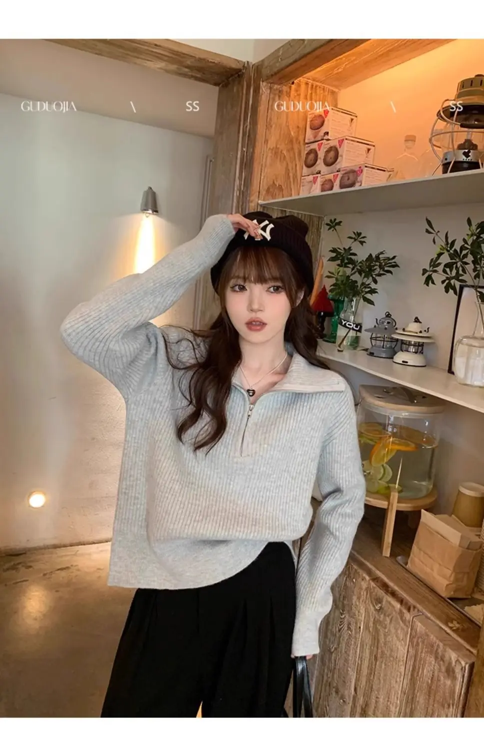 Half-zip Sweater for Women in Autumn and Winter New Year Red Knitted Bottoming Shirt with High Collar Knitted Top and Trendy 39 S2c88d19a3f1748d0915d06215ab6ff09Z