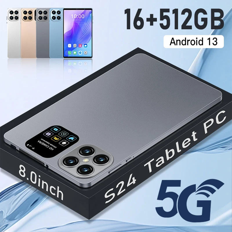 

Original 5G S24 Tablet PC 8.0 Inch Pad HD Unlocked Mobile tablet Android 13 Tablets Tab Dual Card Ipad Pro 4G Call wifi Tablet