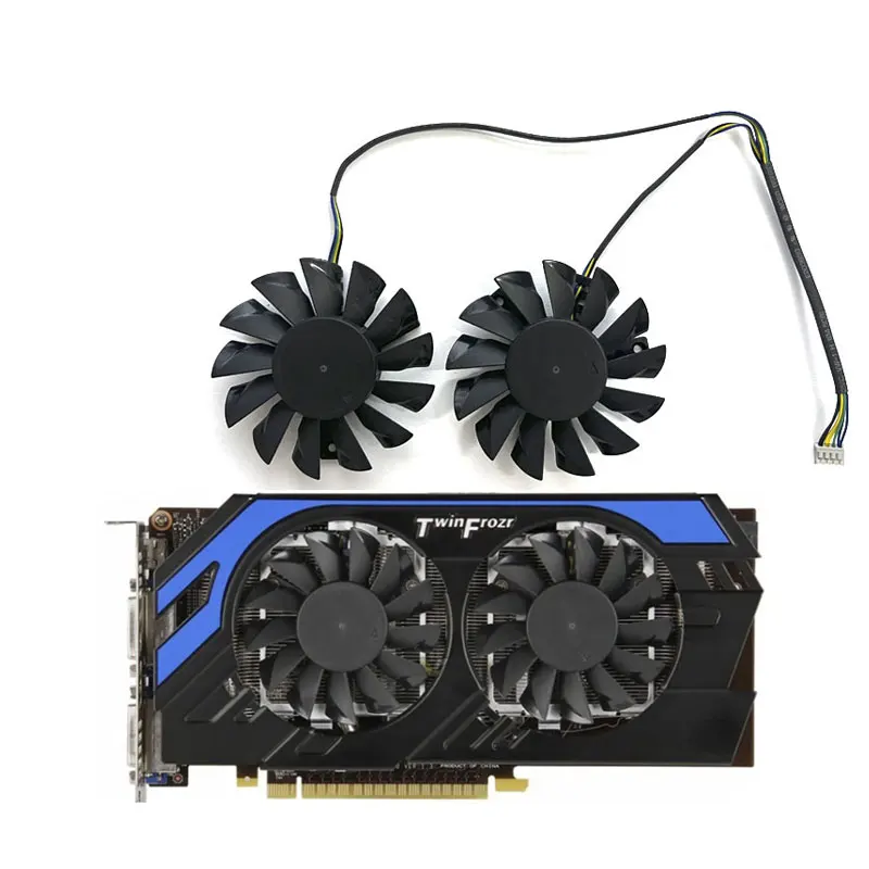2 вентилятора, новый оригинальный вентилятор видеокарты MSI GeForce GTX680 670 660ti 660 650ti 560ti Power Edition OC PLD08010S12HH