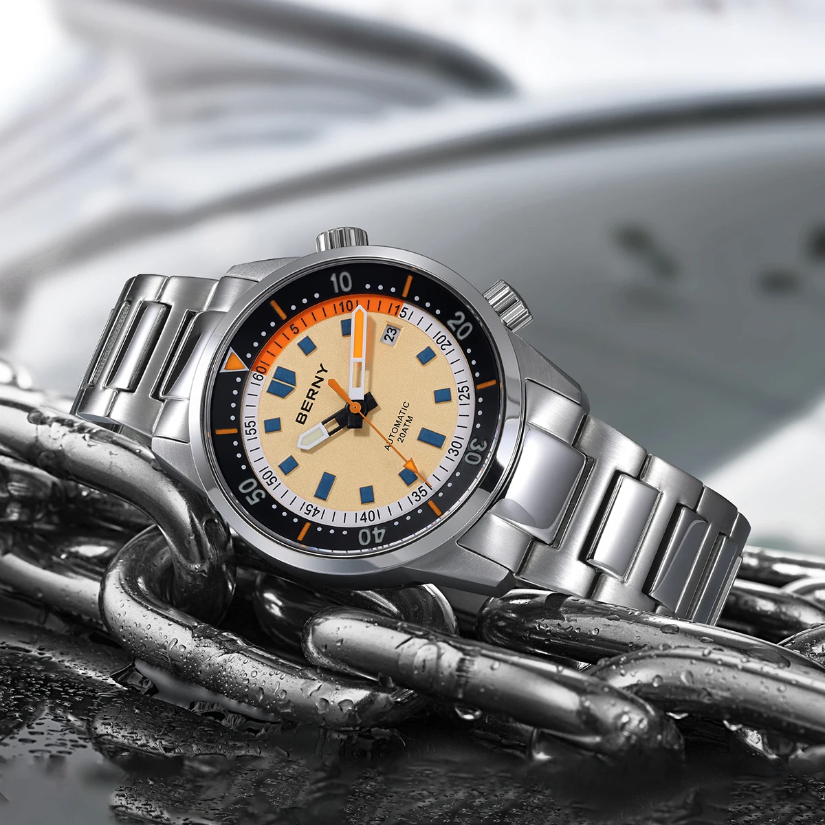 BERNY 1 pezzo Orologio meccanico nero PU poliuretano cinghia alla moda data resistente all'acqua rotondo comporre , per decorazione quotidiana | SHEIN ALIA
