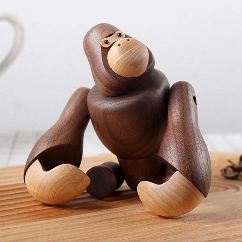 

3X Wooden Crafts Gorilla Creative Home Furnishing Decorations Can Hang King Kong Gifts Wooden Decorations