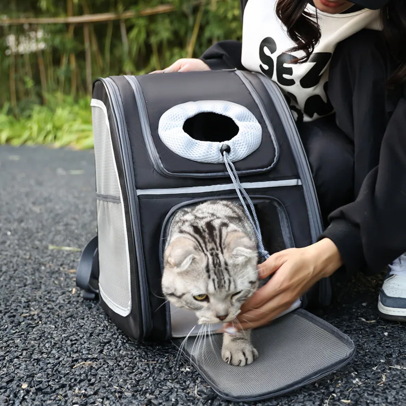 Pet bag aviation can bring folding cat bag breathable large capacity cat dog outdoor travel pet double shoulder