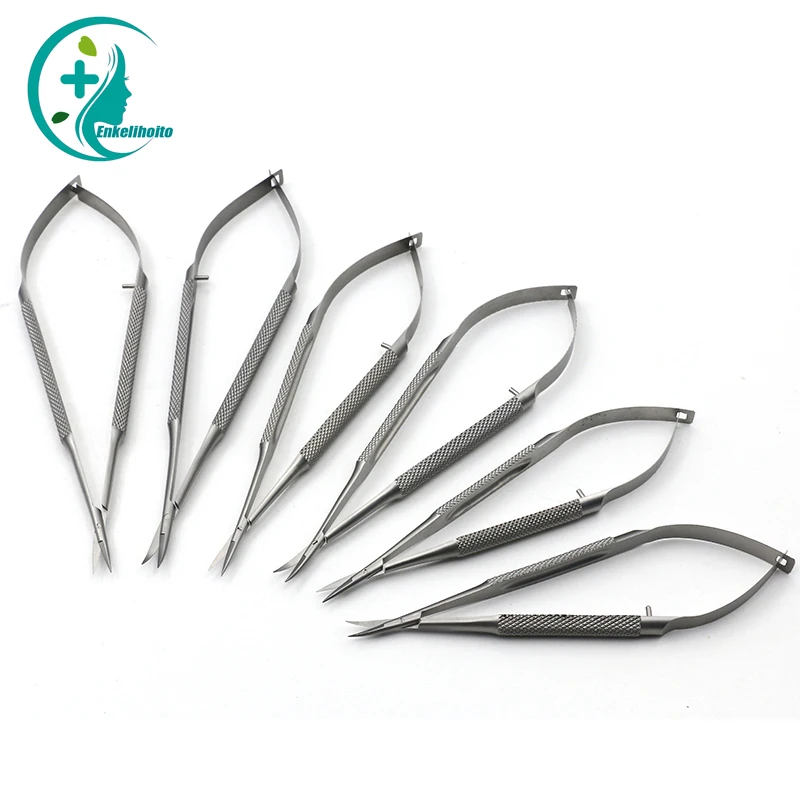 Eyebrow scissors Eyebrow trimming scissors ophthalmic micro scissors straight end pointed elbow, and high-quality corneal 12-18cm