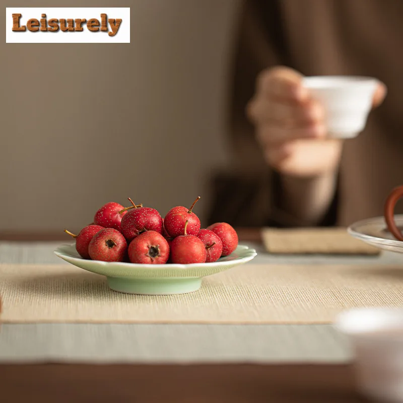 Lotus Flower Fruit Dishes Ancient Pastry Plate Cake Display Stand Food Dinner Plates Household Serving Tray Accessories Craft