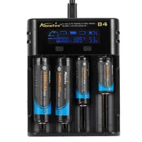 LCD Screen 4-Channel Li-ion Ni-Mh Ni-Cd Battery 1.2V 3.7V Original Smart Universal USB Charger 26650/16340/21700/18650/AA/AAA 4