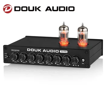 Douk Audio T8PRO 하이파이 밸브 튜브, 스테레오 밸런스드 XLR/RCA 프리앰프, 7 밴드 EQ 이퀄라이저, 가정용 스피커 톤 제어