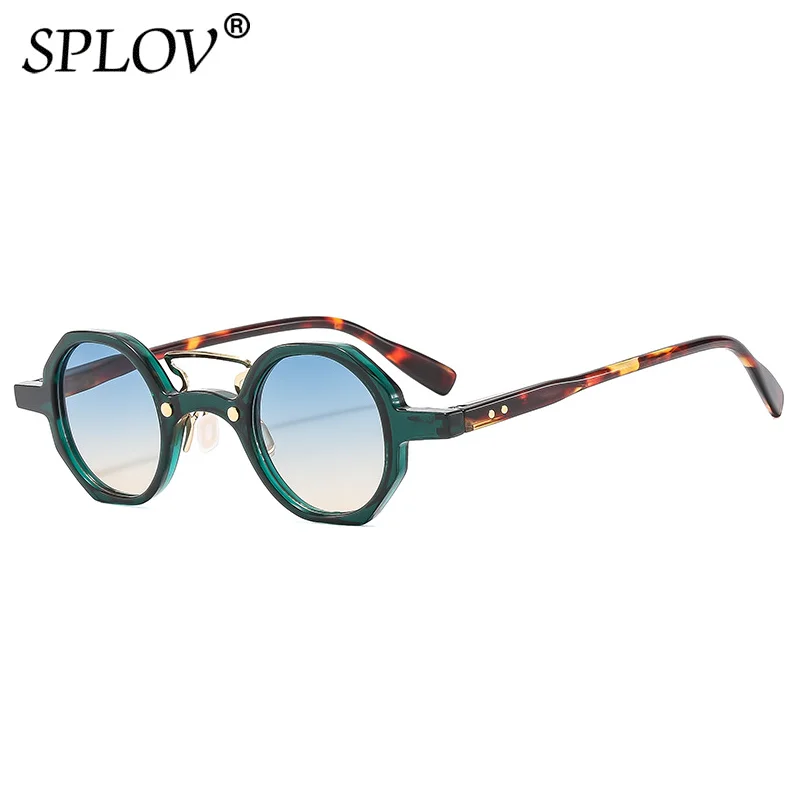 

Small Square Sunglasses Men Women Ins Popular Fashion Polygon Glasses Retro Double Bridges Men Rivets Gradient Shades UV400