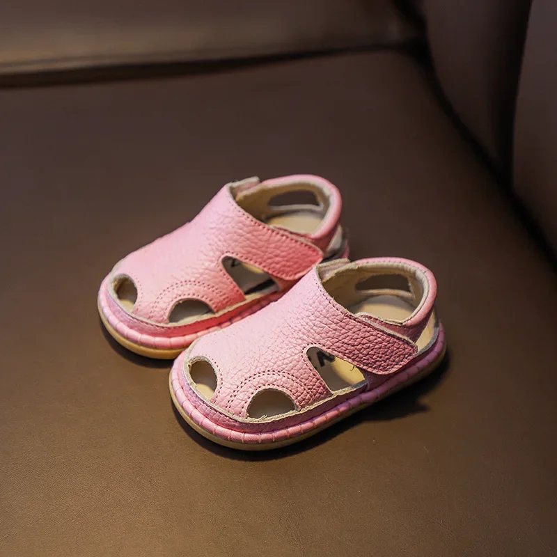Kids Sandals Sandalias Cowhide Baby Shoe Summer Walking Shos for Girl Boy Breathable Beach Comfortable Soft Sole