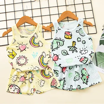 Arcobaleno Animale Cartoon Pigiama Set Bambini Indumenti da notte Homewear Pigiama per ragazze Bambino Vestiti per bambini Pigiama di dinosauro Abiti 1