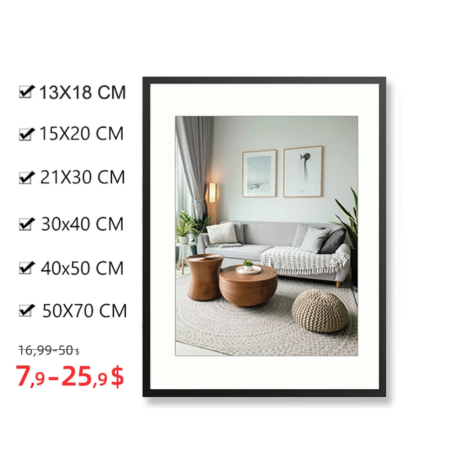 Metal Picture Photo Frame Black White Golden 30x40cm 40x50cm Mat Plexiglass For Table Top Display Wall Mounting Home Decor Frame Aliexpress