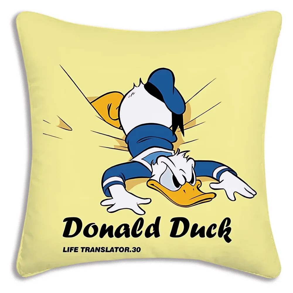 Pillow Covers Cartoon Sofa Decorative Double-sided Printing Short Plush Cute Disneys Donald Duck Cushion Cover
