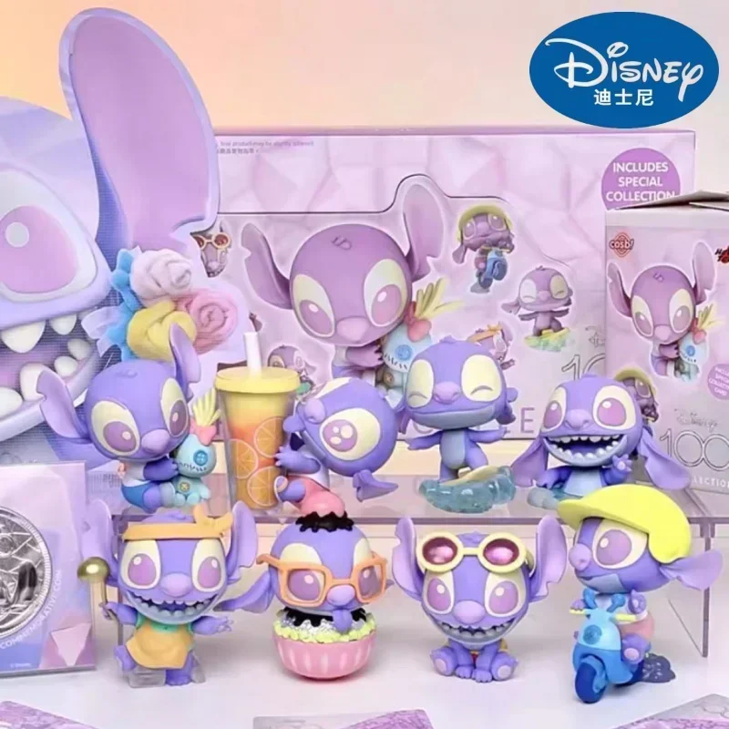 Disney Kawaii Fantasy Stitch Blind Box 100 Series Anime Figures Toys Cosbi Mini Q Edition Garage Kit Sorpresa Guess Bag Gifts