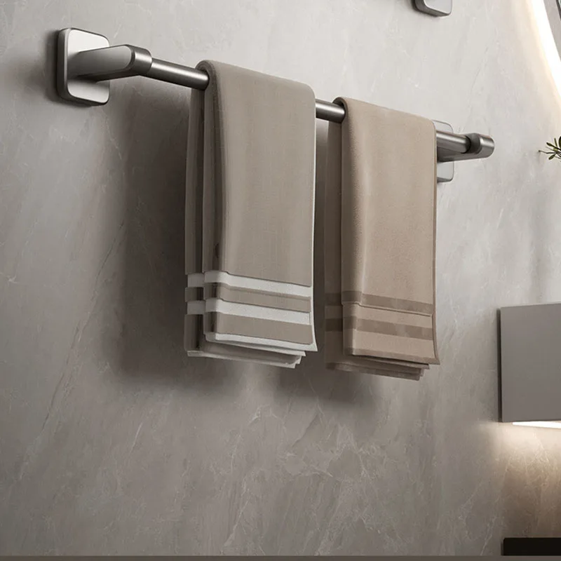 towel rack, space aluminum, non-perforated bathroom, towel rail, toilet, shelf, washroom, bath rack
