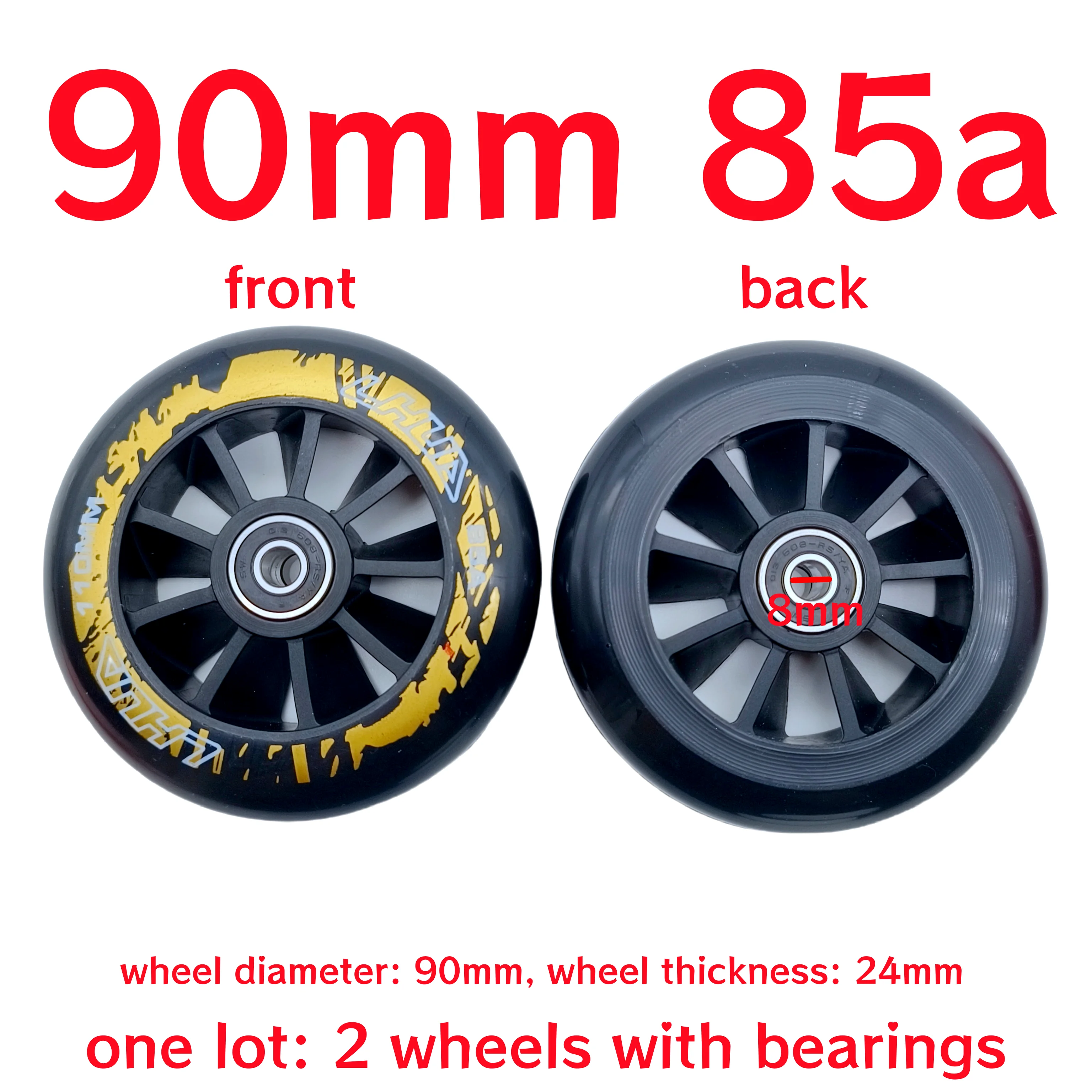Premium Scooter Accessories: Versatile Skate Wheels, 2-Pack