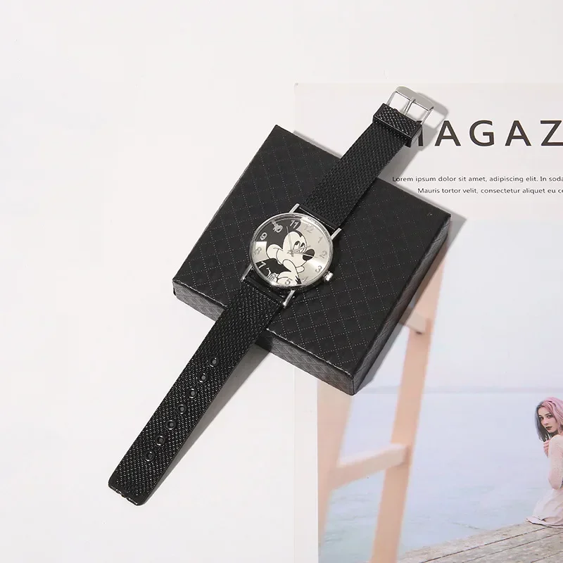 Hot Mickey Mouse Brand Women Watch Stylish Stainless Steel Mesh Casual Quartz Watches Girl Gift Relogio Masculino Men Wristwatch 5